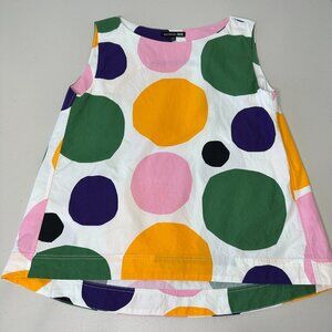 Marimekko Uniqlo Sleeveless Top Size XS White Geometric Colorful Cotton